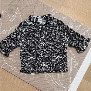 Maeve Black and White Patterned Top
